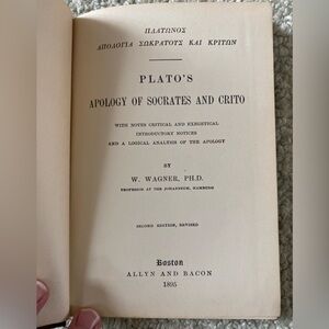 PLATO’S Apology Of Socrates And Crito By W. Wagner, P. H. D. 1895